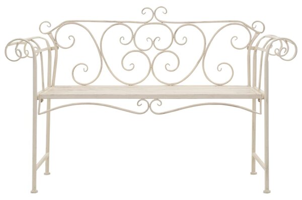 Garden Bench 132 cm Metal Antique White