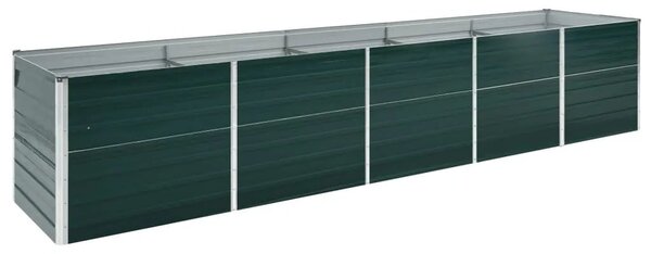 Garden Raised Bed Galvanised Steel 400x80x45 cm Green