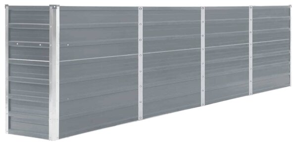 Raised Garden Bed 320x40x77 cm Galvanised Steel Grey