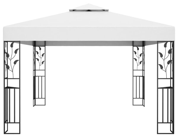 Gazebo with Double Roof 3x4 m White