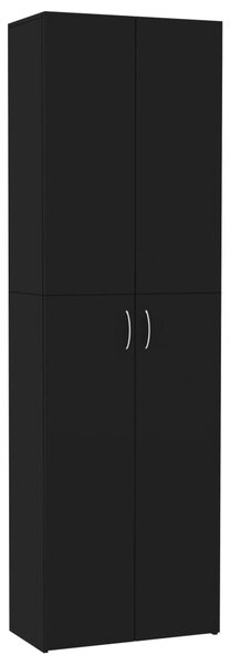 Office Cabinet Black 60x32x190 cm Engineered Wood