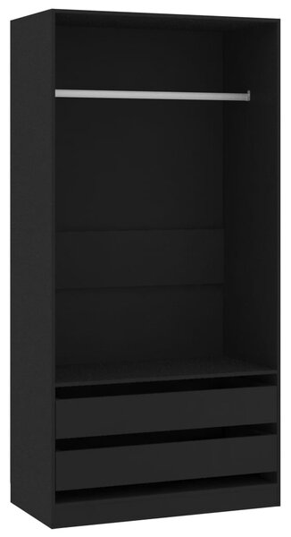 Wardrobe Black 100x50x200 cm Engineered Wood