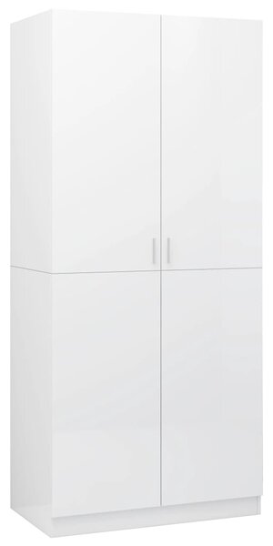 Wardrobe High Gloss White 80x52x180 cm Engineered Wood