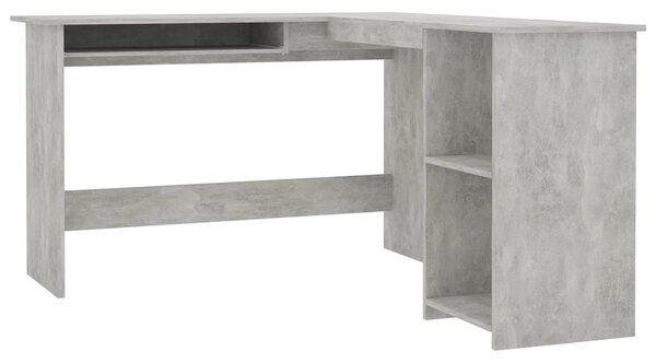 L-Shaped Corner Desk Concrete Grey 120x140x75 cm Engineered Wood