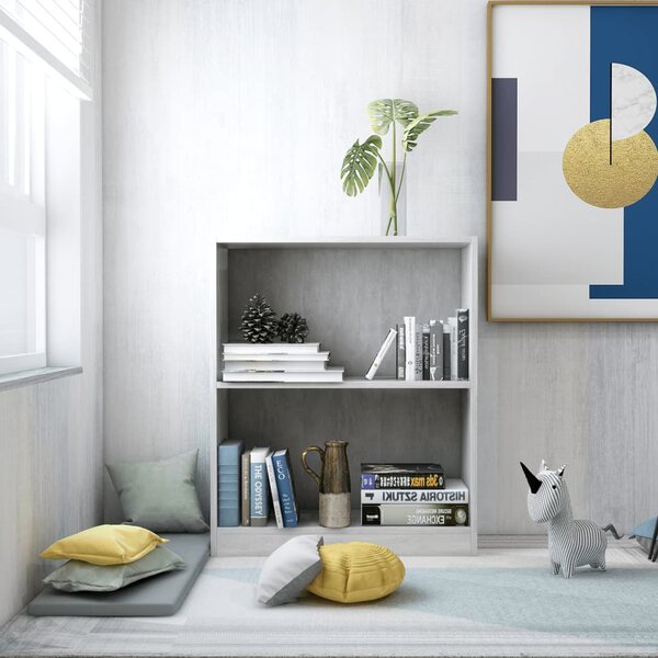 Bookshelf Concrete Grey 60x24x76 cm Engineered Wood