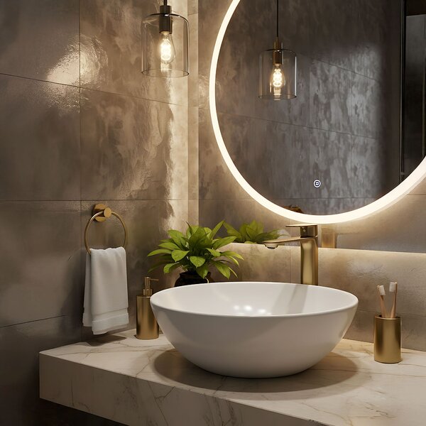 Bathroom faucet Rea Drop Brush Gold High