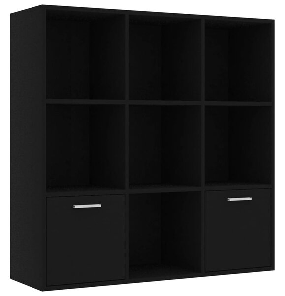 Book Cabinet Black 98x30x98 cm Engineered Wood