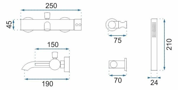 Bathroom faucet REA Lungo Titan