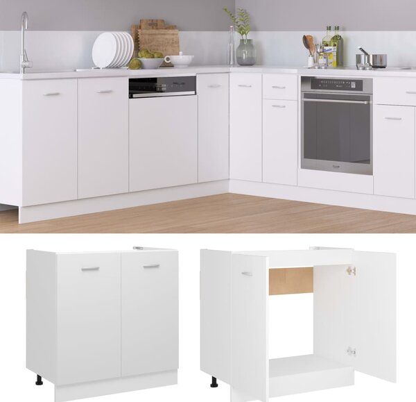 Sink Bottom Cabinet White 80x46x81.5 cm Engineered Wood