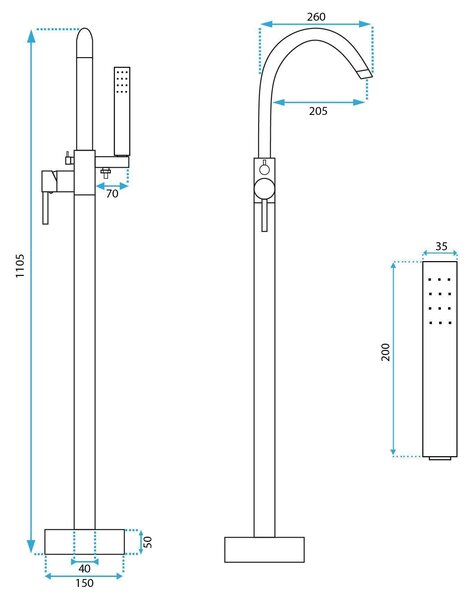Free-standing faucet Rea Lungo Titan