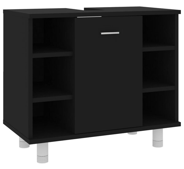 Bathroom Cabinet Black 60x32x53.5 cm Engineered Wood