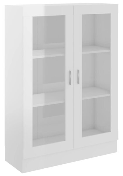 Vitrine Cabinet High Gloss White 82.5x30.5x115 cm Engineered Wood