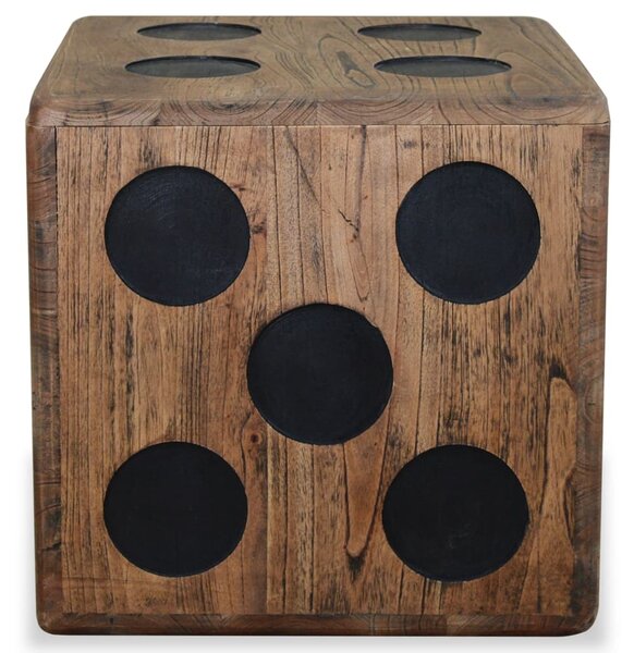 Storage Box Mindi Wood 40x40x40 cm Dice Design