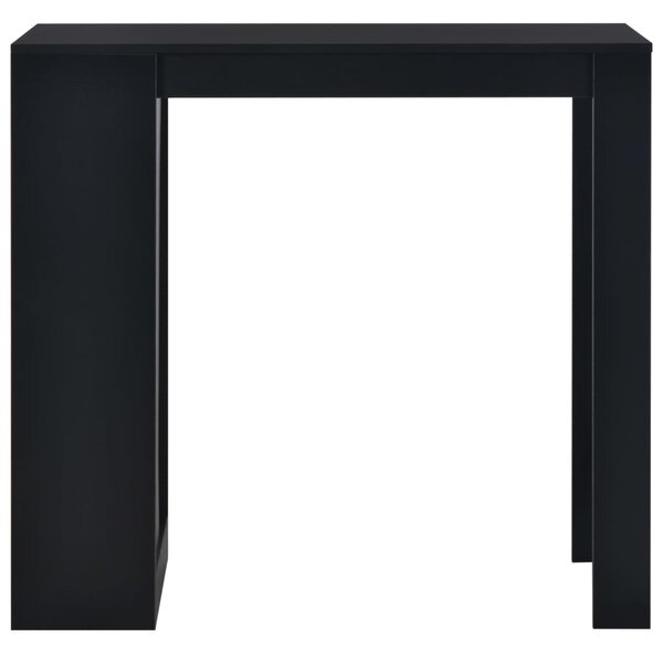 Bar Table with Shelf Black 110x50x103 cm