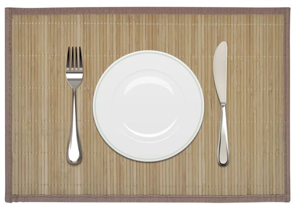 6 Bamboo Placemats 30 x 45 cm Brown