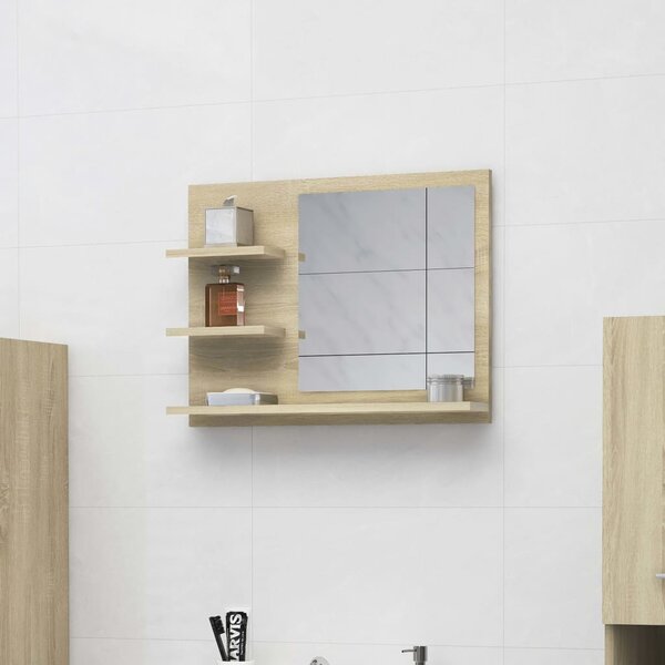 Bathroom Mirror Sonoma Oak 60x10.5x45 cm Engineered Wood