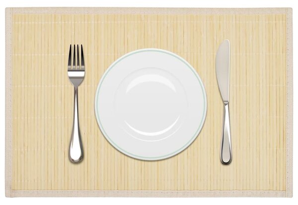 6 Bamboo Placemats 30 x 45 cm Natural