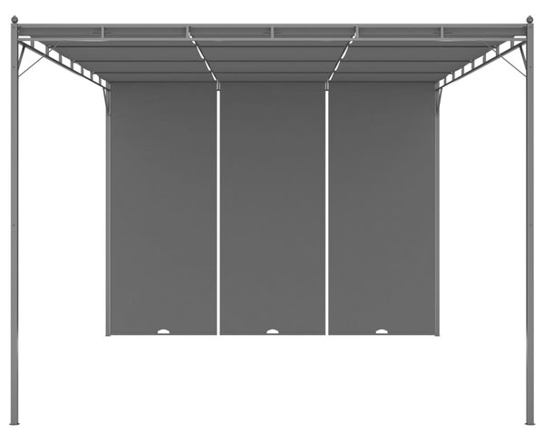 Garden Gazebo with Side Curtain 4x3x2.25 m Anthracite