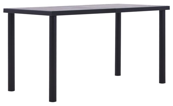 Dining Table Black and Concrete Grey 140x70x75 cm MDF