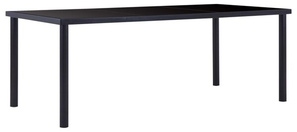 Dining Table Black 200x100x75 cm Tempered Glass