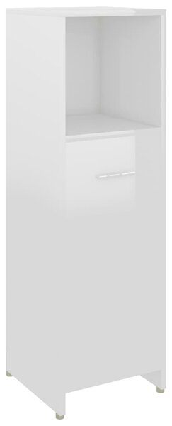 Bathroom Cabinet High Gloss White 30x30x95 cm Engineered Wood