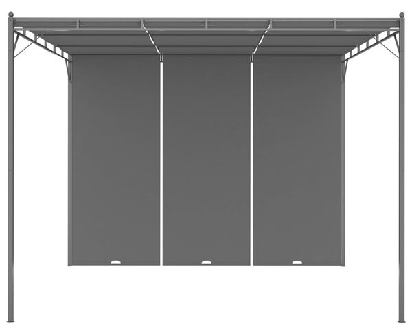 Garden Gazebo with Side Curtain 3x3x2.25 m Anthracite