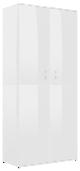 Shoe Cabinet High Gloss White 80x39x178 cm Engineered Wood