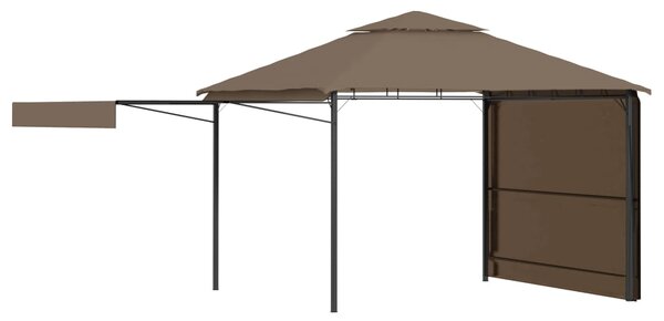 Gazebo with Double Extending Roofs 3x3x2.75 m Taupe 180g/m²