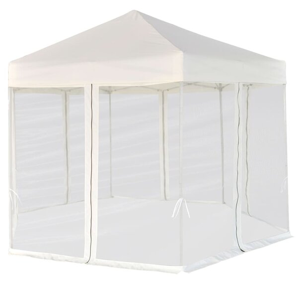 Hexagonal Pop-Up Marquee with 6 Sidewalls Cream White 3.6x3.1 m