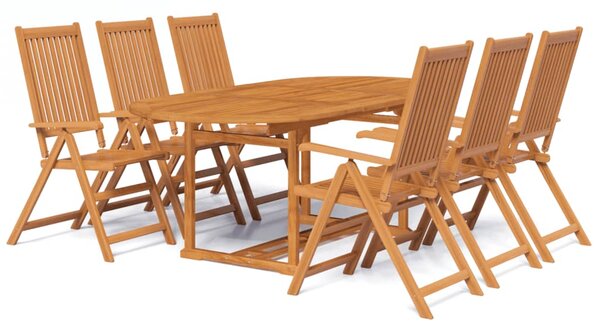 7 Piece Outdoor Dining Set Solid Acacia Wood