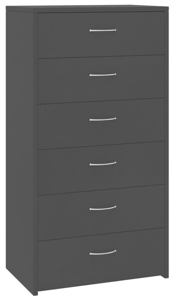 Sideboard with 6 Drawers Black 50x34x96 cm Engineered Wood