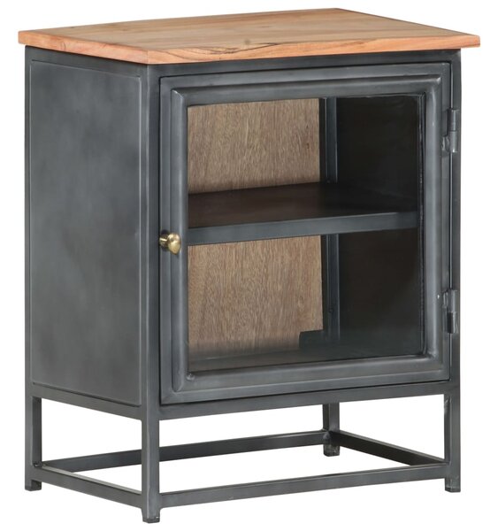 Bedside Cabinet Grey 40x30x50 cm Solid Acacia Wood