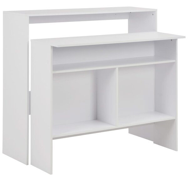 Bar Table with 2 Table Tops White 130x40x120 cm