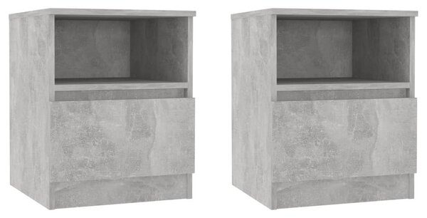 Bed Cabinets 2 pcs Concrete Grey 40x40x50 cm Engineered Wood