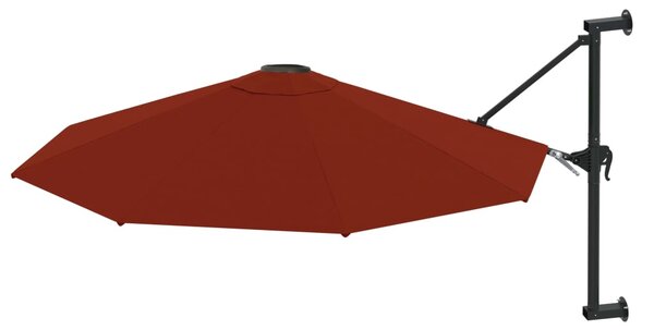 Wall-Mounted Garden Parasol with Metal Pole 300 cm Terracotta