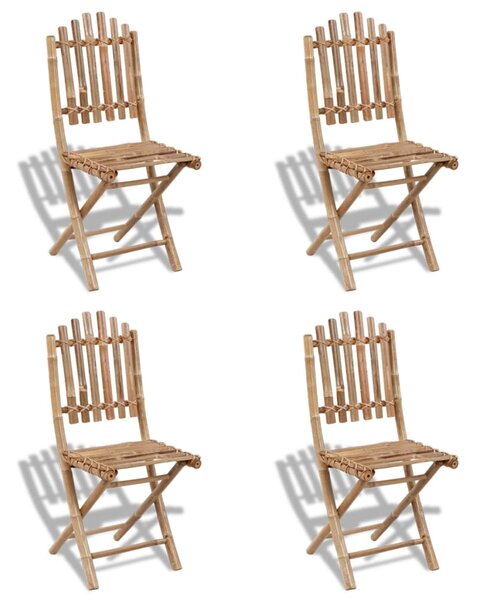 Foldable Outdoor Chairs Bamboo 4 pcs