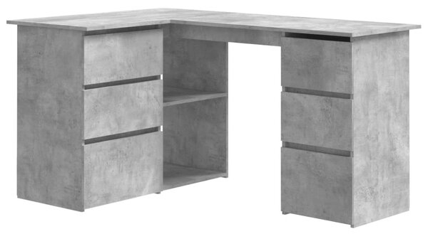 Corner Desk Concrete Grey 145x100x76 cm Engineered Wood