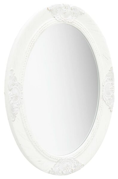 Wall Mirror Baroque Style 50x70 cm White