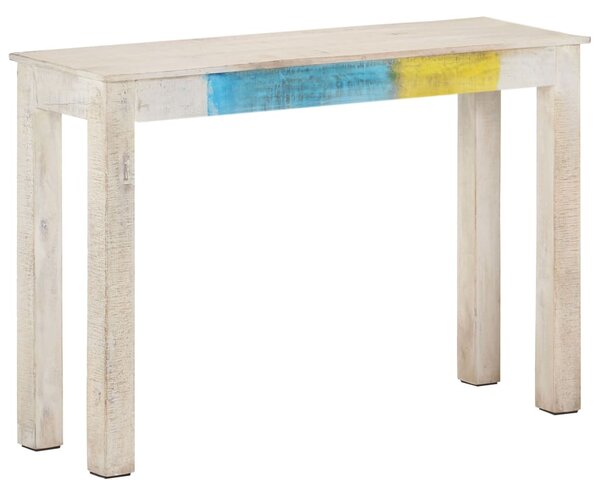 Console Table White 115x35x77 cm Rough Mango Wood