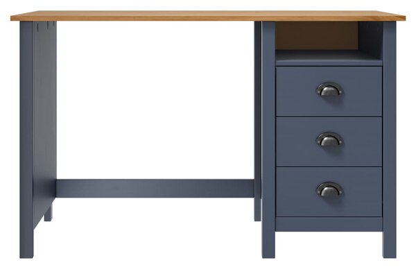 Desk Hill with 3 Drawers Grey 120x50x74 cm Solid Pine Wood