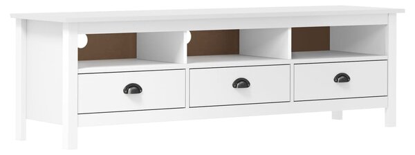 TV Cabinet Hill White 158x40x47 cm Solid Pine Wood