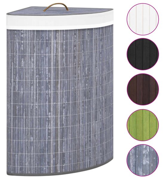 Bamboo Corner Laundry Basket Grey 60 L