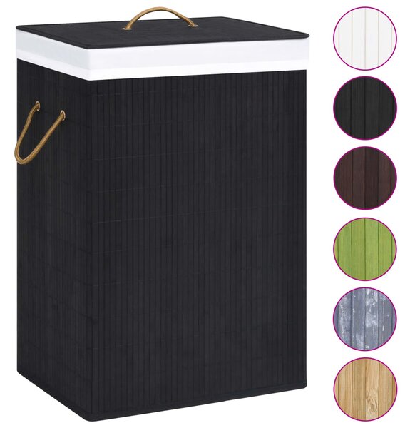 Bamboo Laundry Basket Black