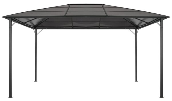 Gazebo with Roof Aluminium 4x3x2.6 m Black