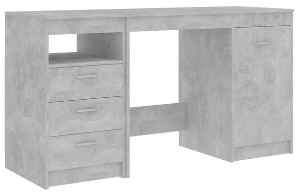 Desk Concrete Grey 140x50x76 cm Engineered Wood