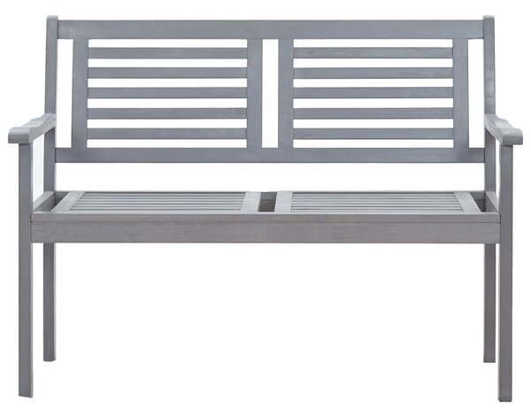 2-Seater Garden Bench 120 cm Grey Solid Eucalyptus Wood