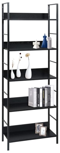 5-Layer Book Shelf Black 60x27.6x158.5 cm Engineered Wood