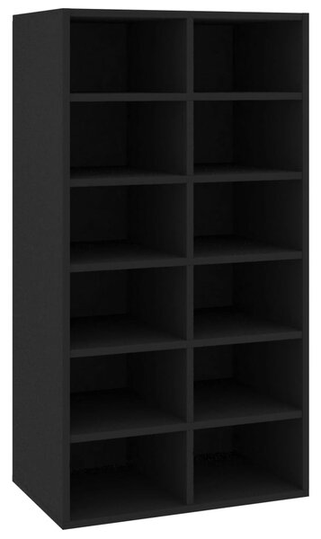 Shoe Rack Black 54x34x100.5 cm Engineered Wood