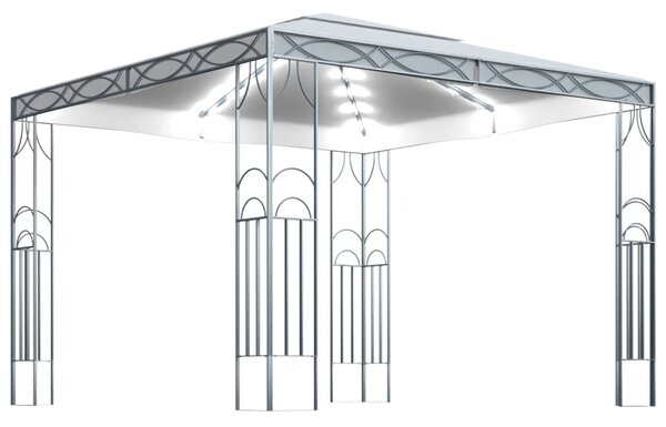 Gazebo with LED String Lights 300x300 cm Cream