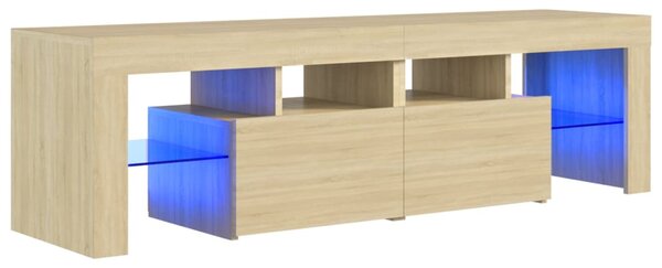 TV Cabinet with LED Lights Sonoma Oak 140x36.5x40 cm